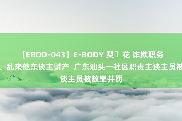 【EBOD-043】E-BODY 梨々花 诈欺职务便利侵占、乱来他东谈主财产  广东汕头一社区职责主谈主员被数罪并罚