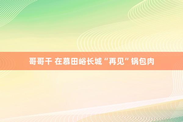 哥哥干 在慕田峪长城“再见”锅包肉