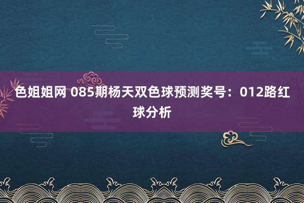 色姐姐网 085期杨天双色球预测奖号：012路红球分析