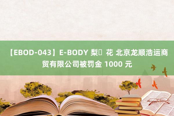 【EBOD-043】E-BODY 梨々花 北京龙顺浩运商贸有限公司被罚金 1000 元