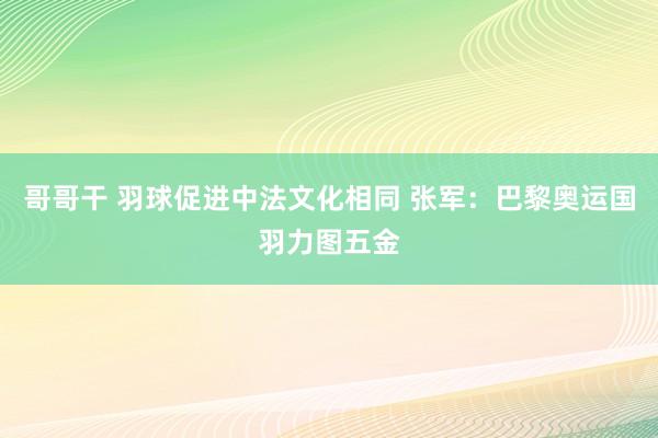 哥哥干 羽球促进中法文化相同 张军：巴黎奥运国羽力图五金