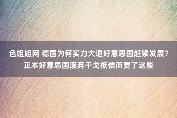 色姐姐网 德国为何实力大退好意思国赶紧发展？正本好意思国废弃干戈抵偿而要了这些