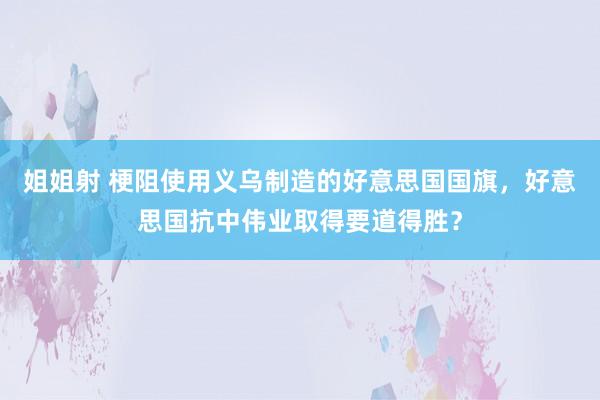 姐姐射 梗阻使用义乌制造的好意思国国旗，好意思国抗中伟业取得要道得胜？