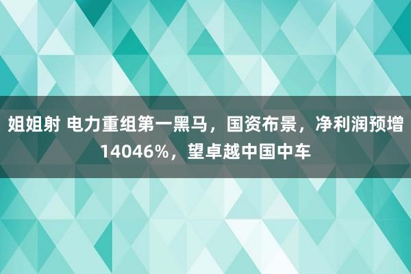 姐姐射 电力重组第一黑马，国资布景，净利润预增14046%，望卓越中国中车