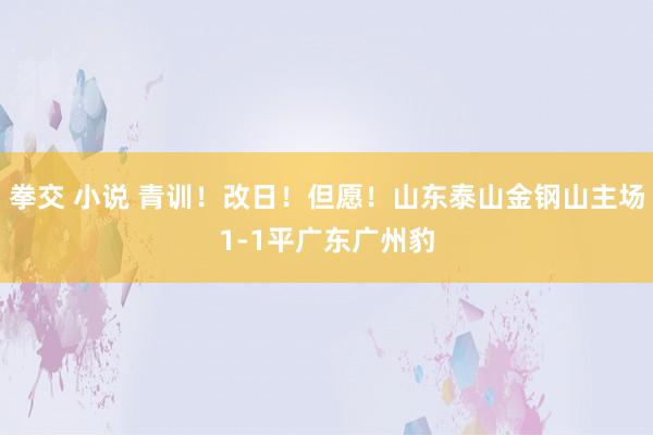 拳交 小说 青训！改日！但愿！山东泰山金钢山主场1-1平广东广州豹