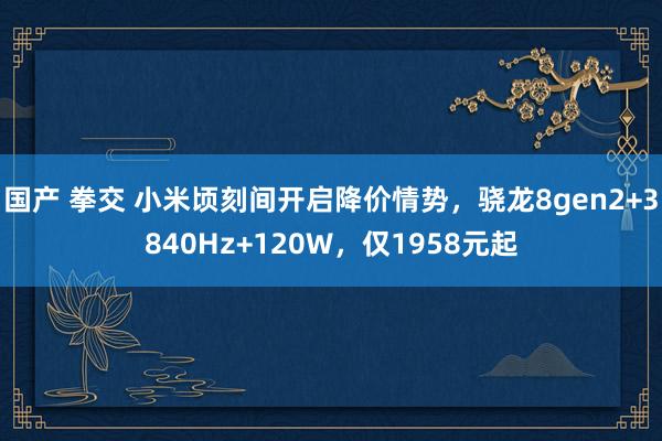 国产 拳交 小米顷刻间开启降价情势，骁龙8gen2+3840Hz+120W，仅1958元起