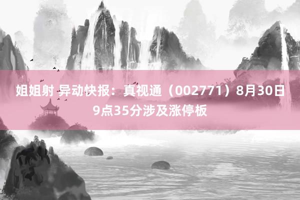 姐姐射 异动快报：真视通（002771）8月30日9点35分涉及涨停板