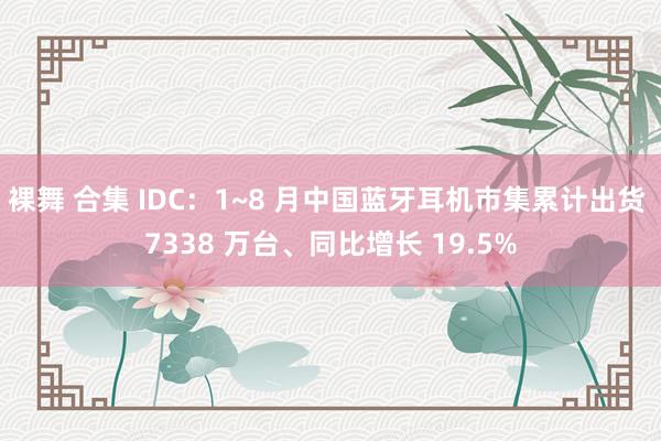 裸舞 合集 IDC：1~8 月中国蓝牙耳机市集累计出货 7338 万台、同比增长 19.5%