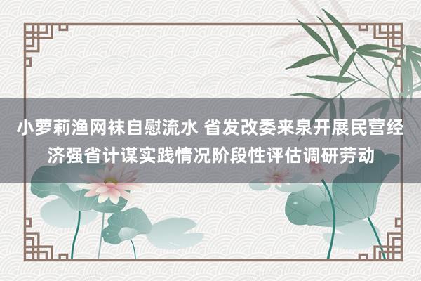 小萝莉渔网袜自慰流水 省发改委来泉开展民营经济强省计谋实践情况阶段性评估调研劳动