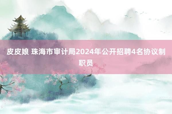 皮皮娘 珠海市审计局2024年公开招聘4名协议制职员