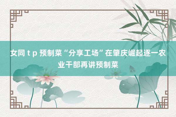 女同 t p 预制菜“分享工场”在肇庆崛起逐一农业干部再讲预制菜