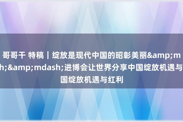 哥哥干 特稿｜绽放是现代中国的昭彰美丽&mdash;&mdash;进博会让世界分享中国绽放机遇与红利